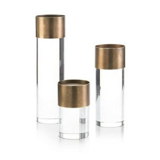Crystal & Antique Brass Candleholders