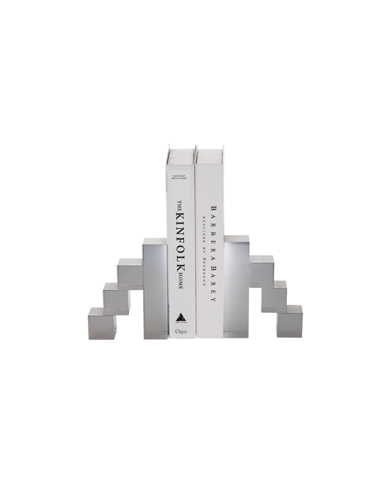 Glass Block Bookends - Smoke